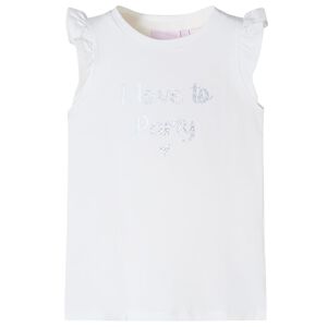 vidaXL Kids' T-shirt with Ruffle Sleeves White 104