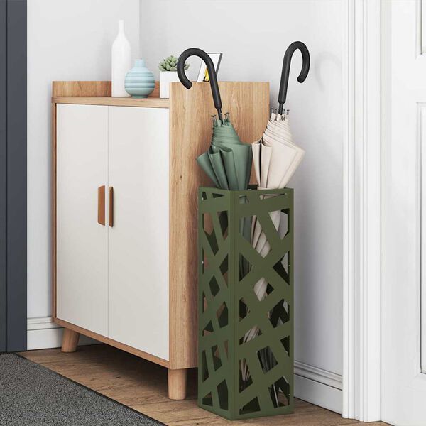 vidaXL Umbrella Stand Olive 15.5 x 15.5 x 49 cm Metal