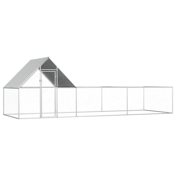 vidaXL Chicken Coop 6x2x2 m Galvanised Steel