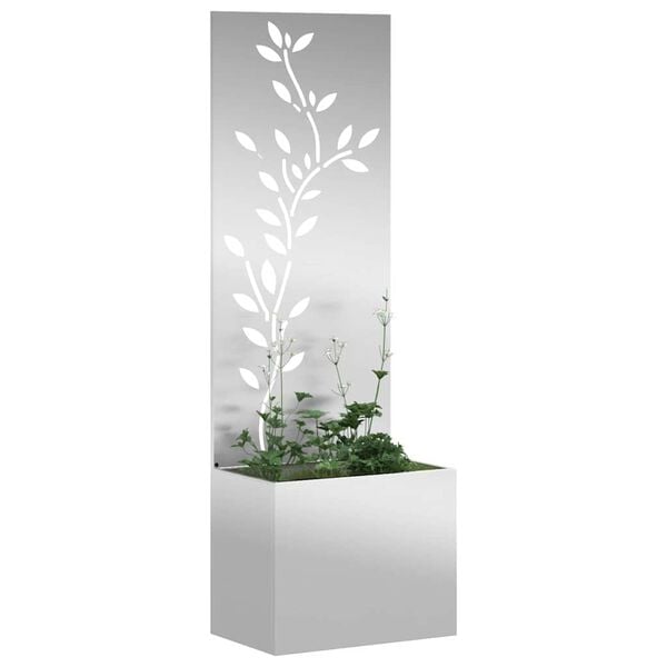 vidaXL Garden Privacy Screen Silver 50 x 32 x 150 cm Galvanised steel