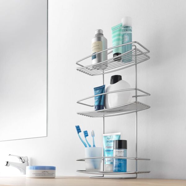 Metaltex 3-tier Douche Rack Onda Silver