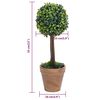 vidaXL Artificial Boxwood Plants 2 pcs with Pots Ball Shaped Green 33 cm