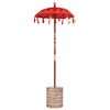 vidaXL Parasol with Base Red 95 x 95 x 260 cm Cotton and Wood