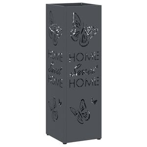 vidaXL Umbrella Stand Anthracite 15.5 x 15.5 x 49 cm Metal