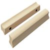 vidaXL Straight Handle 2 pcs Natural Wood Color 130 x 25 x 30 mm