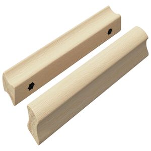 vidaXL Straight Handle 2 pcs Natural Wood Color 130 x 25 x 30 mm