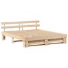 vidaXL Bed Frame with Headboard Brown 200 x 200 cm Solid Pine Wood