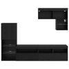 vidaXL TV Wall Units Wall-mounted 6 pcs Black Oak Engineered Wood
