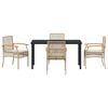 vidaXL Garden Dining Set 5 pcs Beige Poly Rattan
