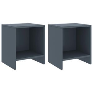 vidaXL Bedside Cabinet | Set of 2 | Light Grey | Solid Pine Wood | Small