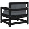 vidaXL Garden Chairs with Cushions 2 pcs Black Solid Wood Pine