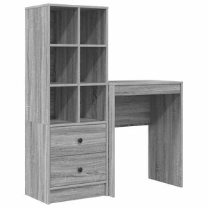 vidaXL Desk Grey Sonoma 105.5 x 34 x 127 cm 2 pcs