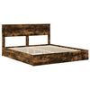 vidaXL Storage Bed with Drawer Smoked Oak 180 x 200 cm Engineered Wood