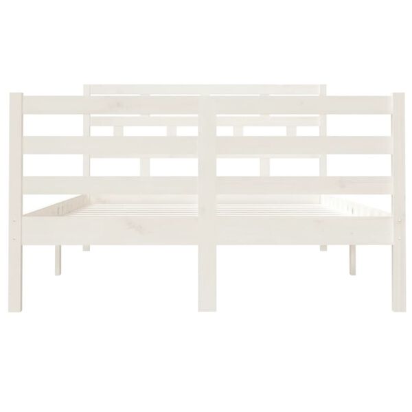 vidaXL Bed Frame without Mattress White Small Double Solid Wood