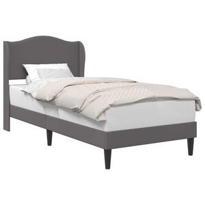vidaXL Bed Frame with Headboard Grey 90 x 190 cm Faux Leather