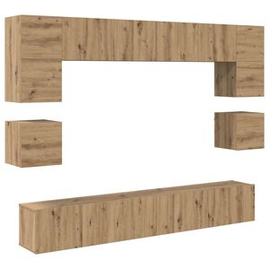 vidaXL TV Cabinet Set Wall-mounted 8 pcs Artisan Oak Engineered Wood