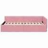 vidaXL Corner Bed Frame with Headboard Pink 80 cm x 200 cm Velvet