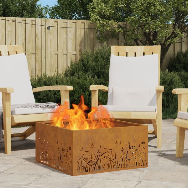 vidaXL Fire Pit Brown 60 x 60 x 30 cm Steel