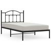 vidaXL Metal Bed Frame without Mattress with Headboard Black 100x190cm