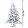 vidaXL Artificial Hinged Christmas Tree White 210 cm PVC and Steel