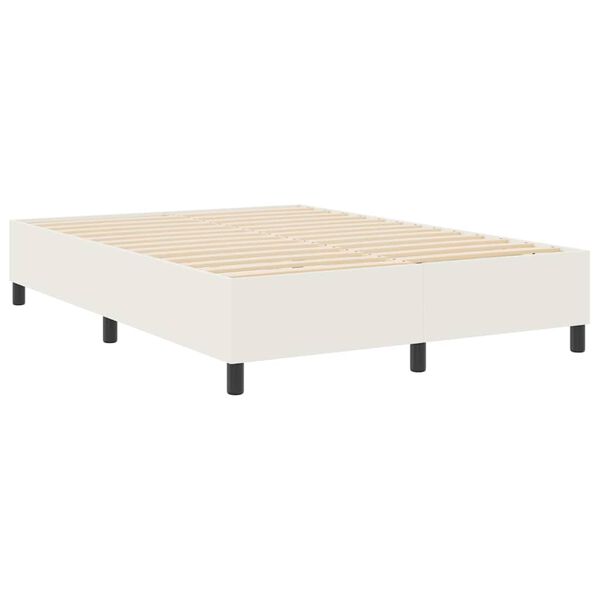 vidaXL Platform Bed Frame Cream 140 x 190 cm Fabric