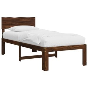 vidaXL Single Bed Frame with Headboard ROSTOCK Dark Brown 75 x 190 cm