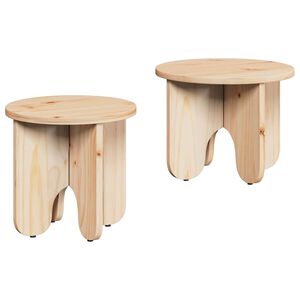 vidaXL Coffee Table 2 pcs Natural Solid Pine wood