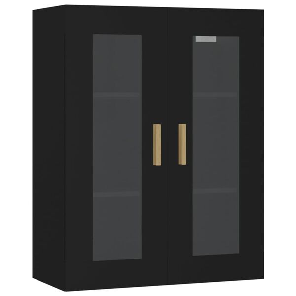 vidaXL Hanging Wall Cabinet Black 69.5x34x90 cm