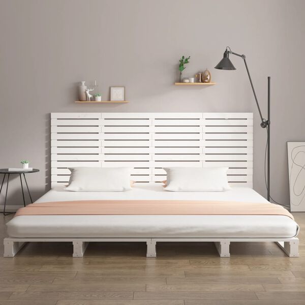 vidaXL Wall Headboard White 186x3x91.5 cm Solid Wood Pine