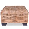 vidaXL Coffee Table Natural Rattan 45x45x30 cm