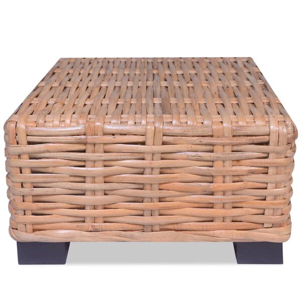 vidaXL Coffee Table Natural Rattan 45x45x30 cm