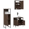 vidaXL 3 Piece Bathroom Furniture Set Brown Oak Engineered Wood