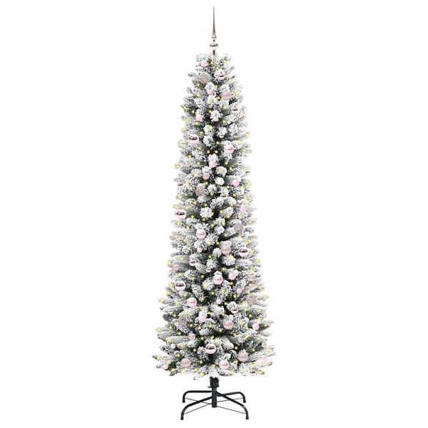 vidaXL Artificial Christmas Tree with 300 LEDs with Stand White 210 cm