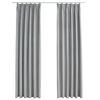 vidaXL Blackout Curtains with Hooks 2 pcs Grey 140x225 cm