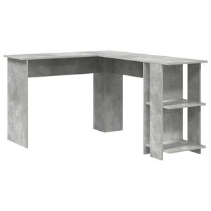 vidaXL Corner Desk Concrete Grey Engineered Wood 140 x 113.5 x 75 cm