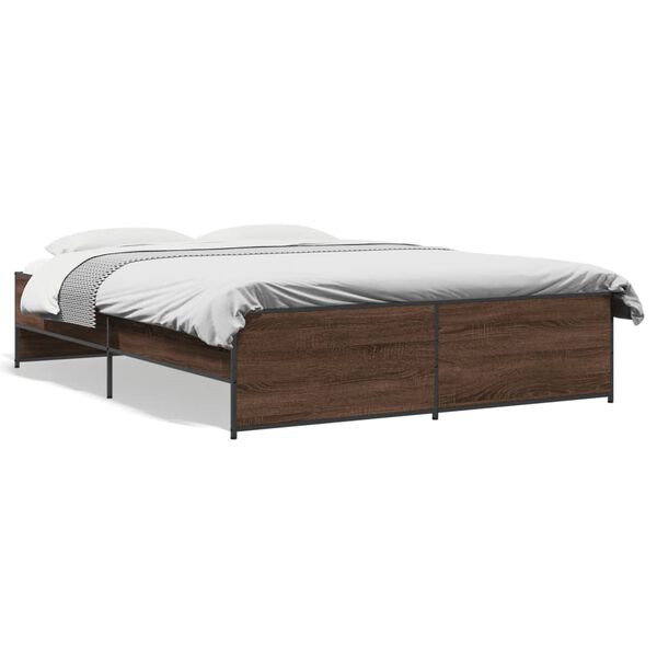 vidaXL Bed Frame without Mattress Brown Oak 140x200 cm