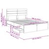 vidaXL Bed Frame with Drawer Grey Sonoma 140 x 200 cm Engineer Wood