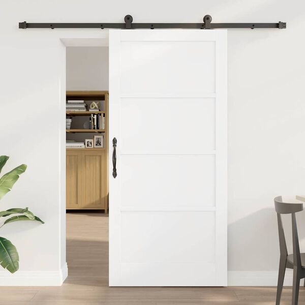 vidaXL Sliding Door ORKDAL White 93 x 202 cm Solid Pine Wood