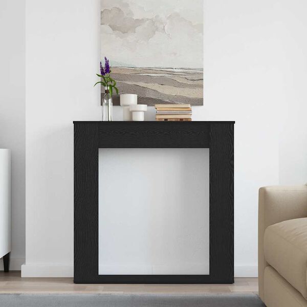 vidaXL Fireplace Surround Black Oak 100x20x100 cm Engineered Wood