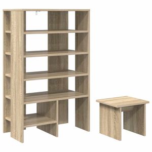 vidaXL Shoe Cabinet 2 pcs 62 x 35 x 100 cm Engineered Wood Sonoma Oak