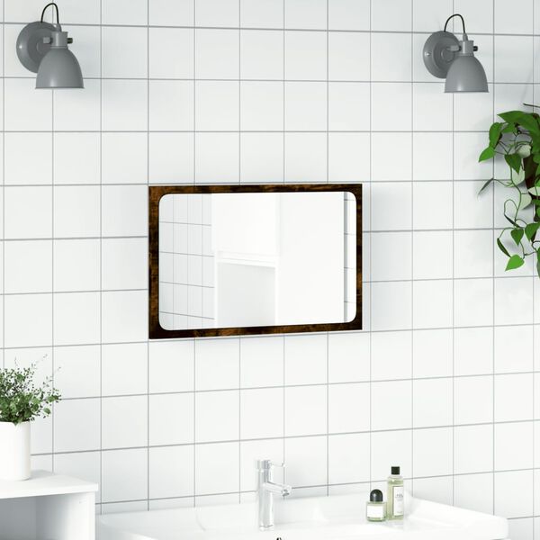 vidaXL LED Bathroom Mirror Sonoma Oak 60x8.5x38 cm Engineered Wood