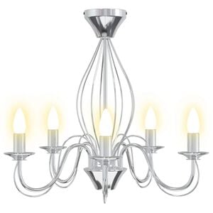vidaXL Chandelier E14 Metal Chrome &Oslash; 52 x 47 cm