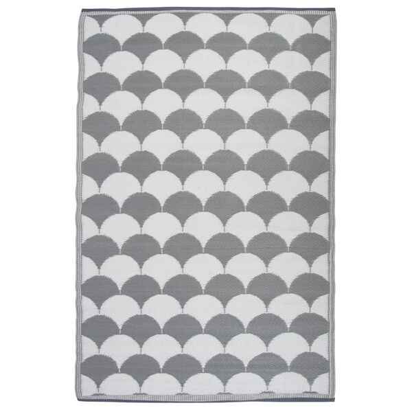 Esschert Design Outdoor Rug 180x121 cm Grey and White OC24