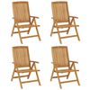 vidaXL Reclining Folding Chairs 4 pcs Solid Wood Teak