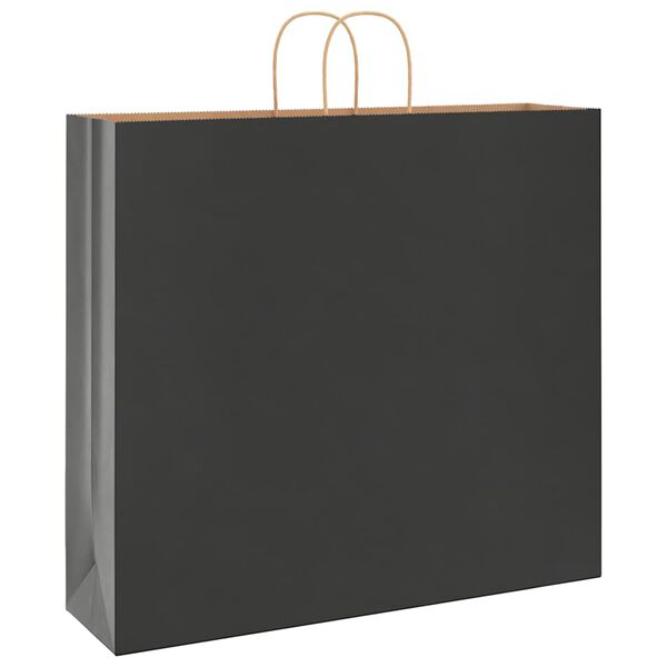 vidaXL Paper Bags 50 pcs with Handles Black 54x15x49 cm
