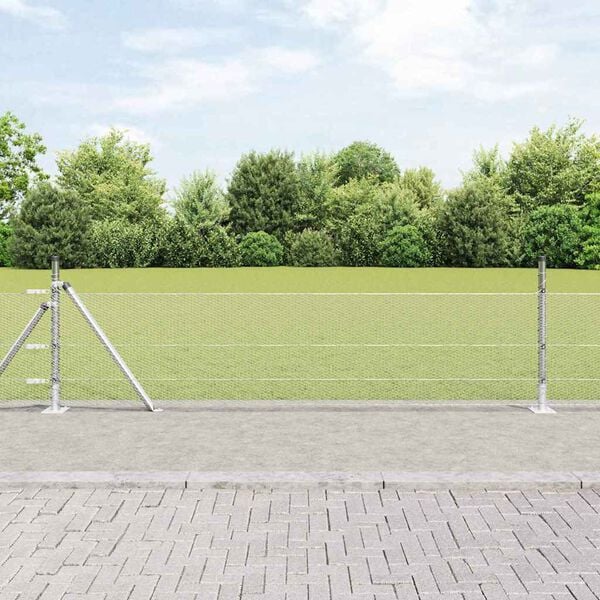 vidaXL Fence Post Silver 50 x 0.4 m (13 mm mesh) Steel