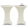 Standing Table Cover Ø60cm Cream Stretch 2 pcs