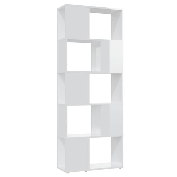 vidaXL Book Cabinet Room Divider High Gloss White 60x24x155 cm