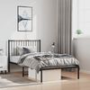 vidaXL Metal Bed Frame without Mattress with Headboard Black 100x190cm