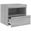 vidaXL Bedside Cabinet with LED Lights Grey Sonoma 50x40x45 cm